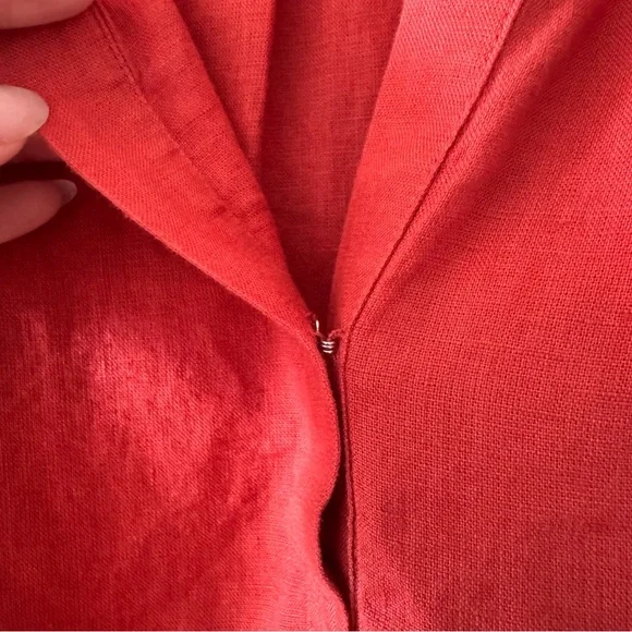 J. Crew | 100% Linen Cabana Maxi Dress in Red Sand Brand~ New w/o Tag 2X - Picture 10 of 13